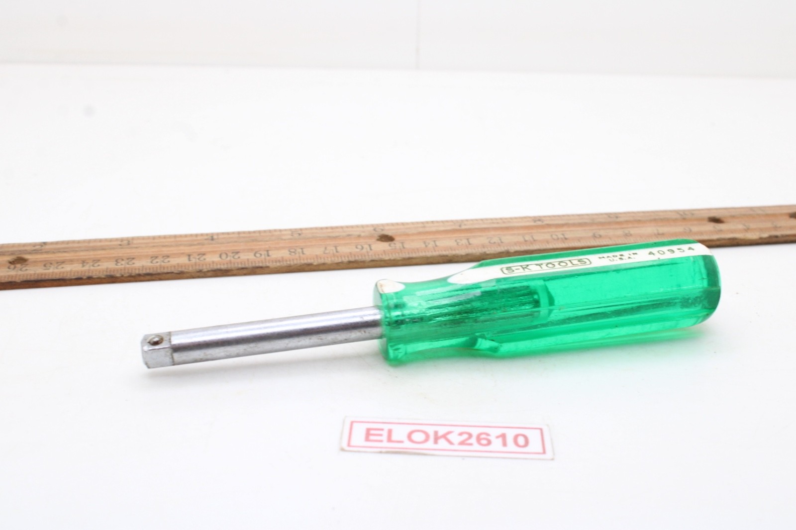 S-K Tools 40954 1/4″ Drive Socket Driver Handle Green/White Hard Handle USA