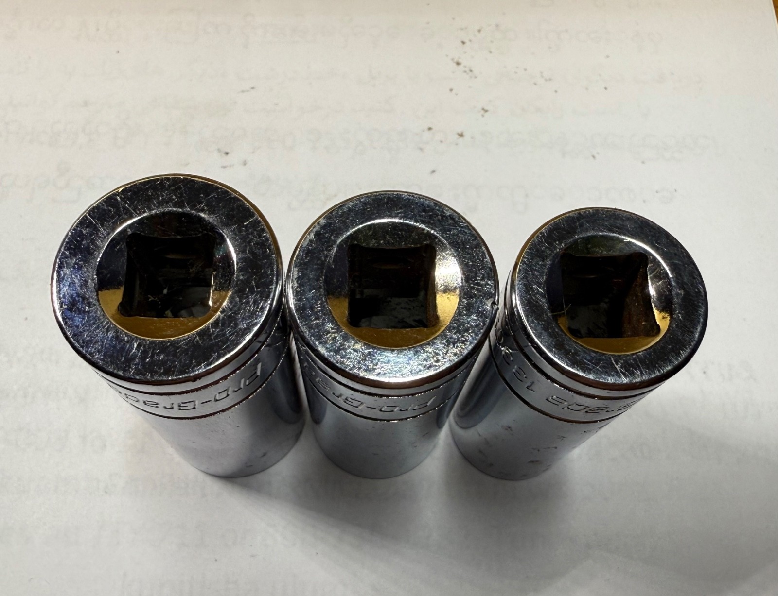 Pro-Grade 13305 5/8″-13306 11/16”-13307 3/4” Deep Socket 6 Point, 3 /8″ Drive
