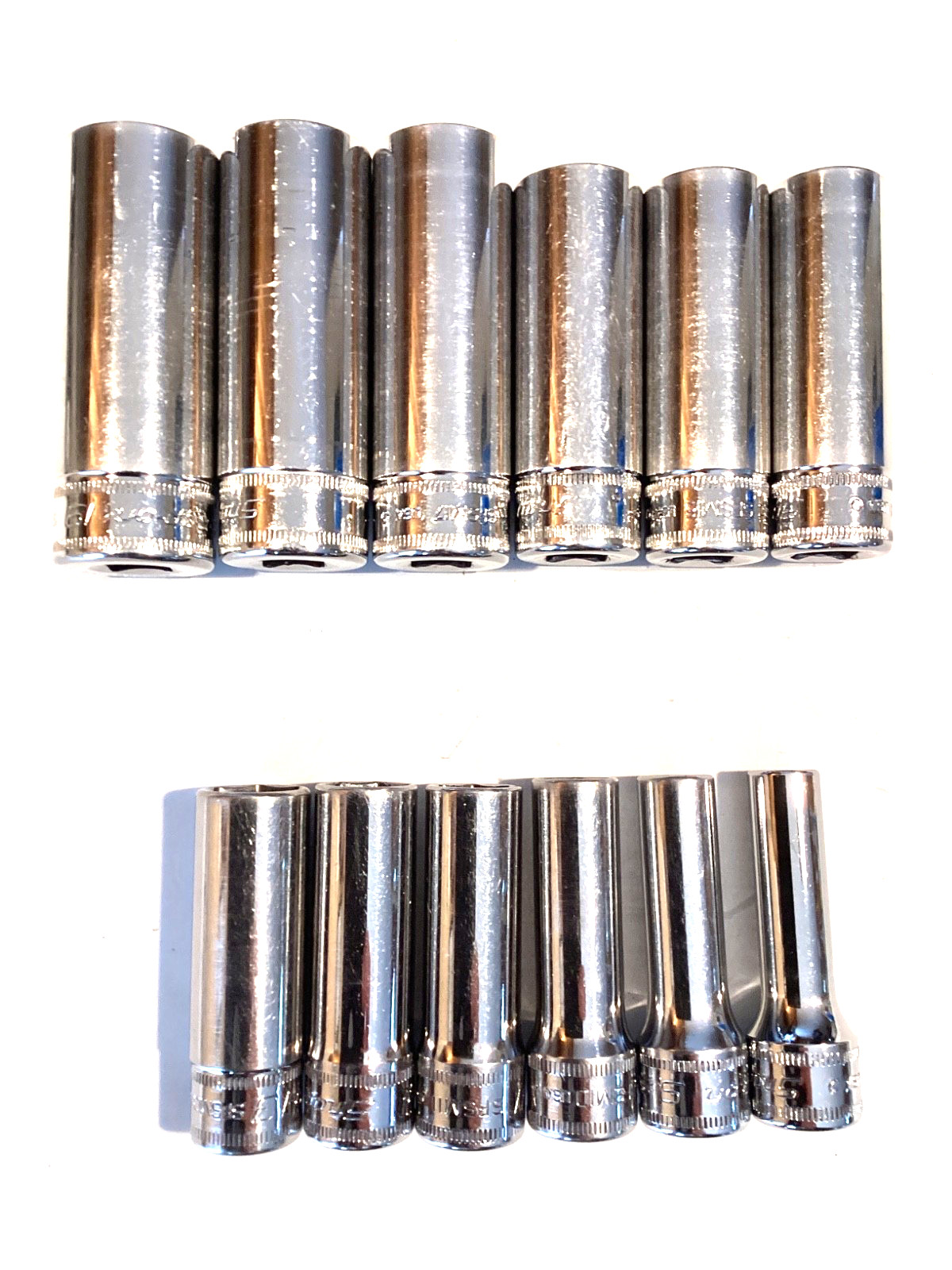 Snap On Tools 12 Piece 3/8″ Drive 6 Point Metric Deep Chrome Socket Set 212SFSMY