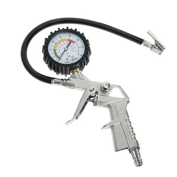 220PSI Air Pressure Gauge Meter for Tire Maintenance with Secure Locking Chuck
