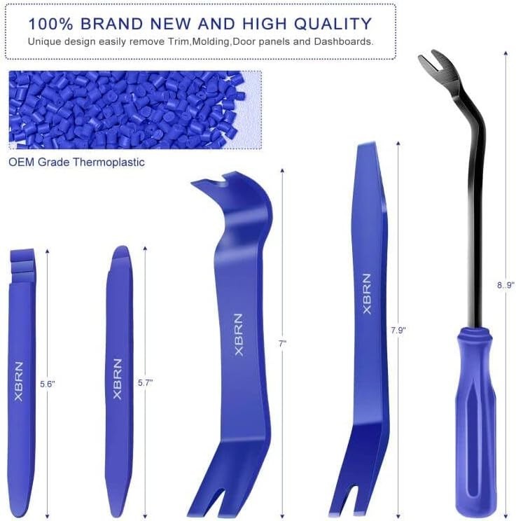 Compact 13-Piece Trim Removal Tool Set with 8 Tire Valve Caps – Easy Handling