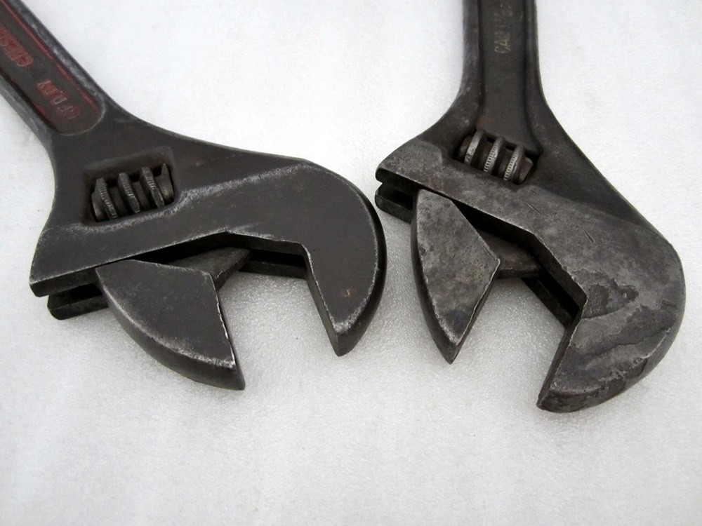 2x Vintage Crescent 12″ Adjustable Wrenches Crestoloy Black Oxide USA