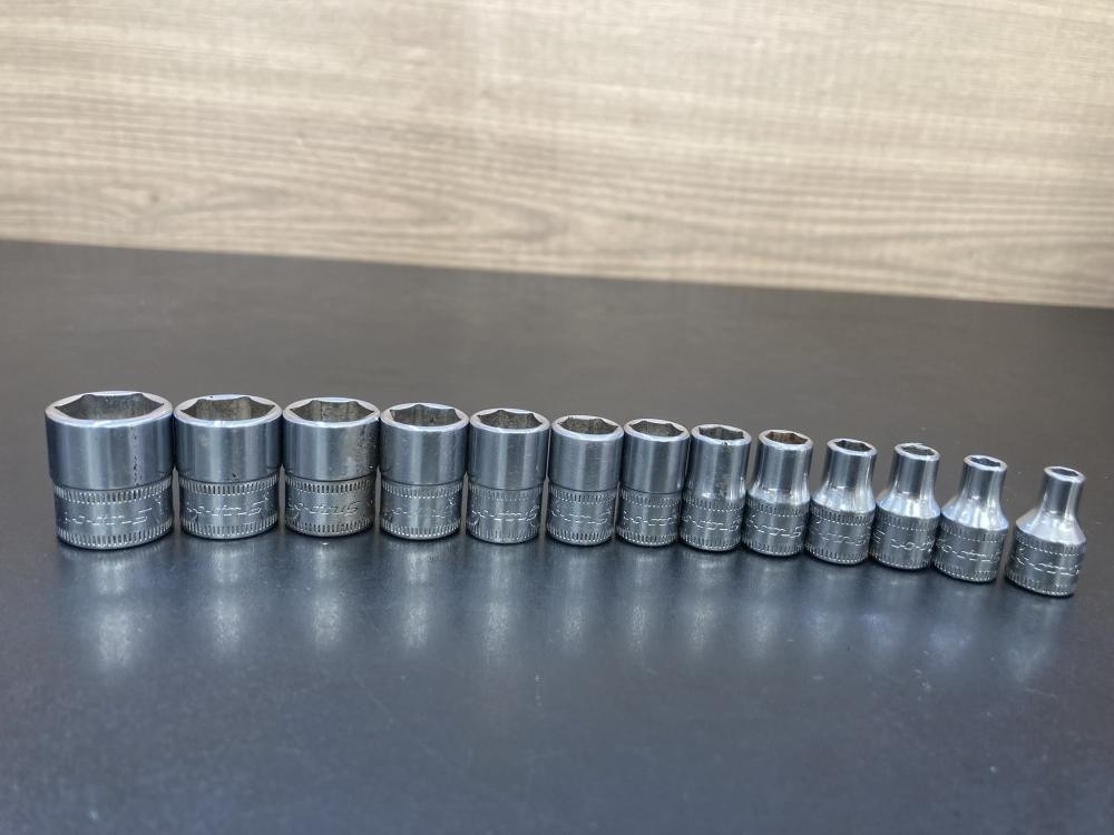 Snap-on TMM Series 1/4″ Drive 6pt Metric Shallow Socket 13pc Set [Used]