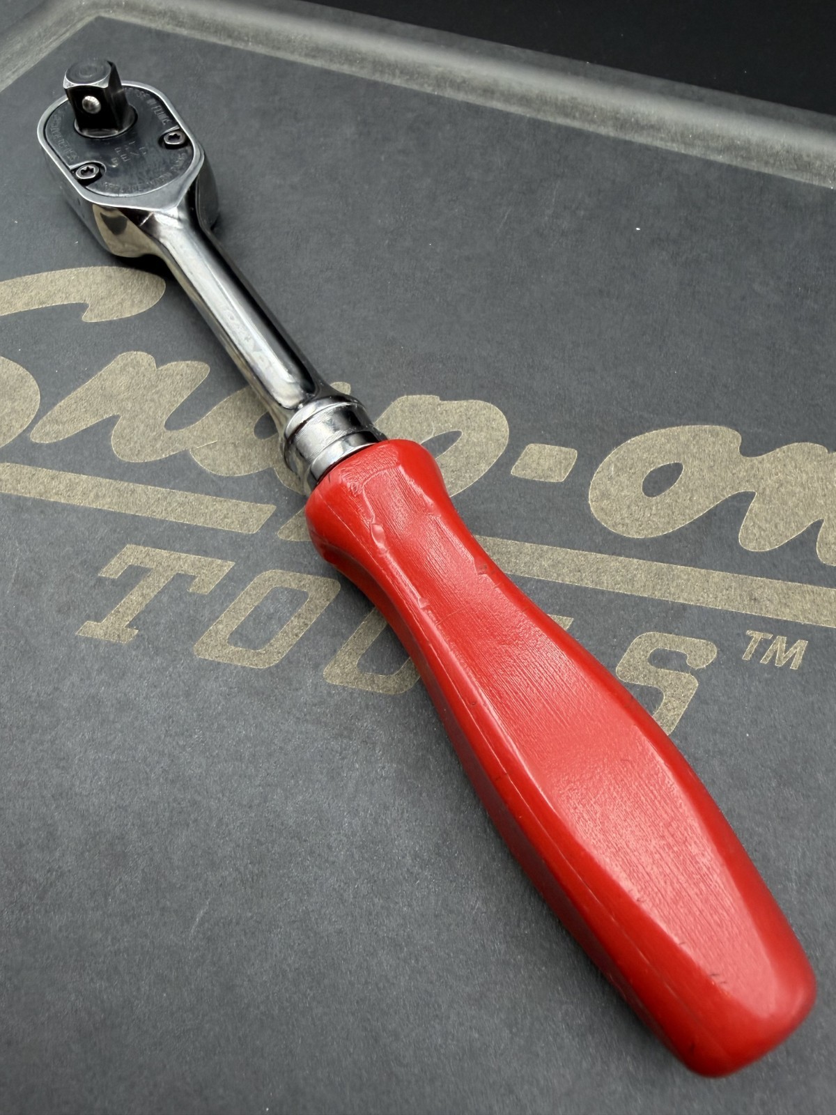 Snap-on FHD80 NON-USA Stamped Head Red 3/8″ Dr Hard Grip Ratchet [Used]