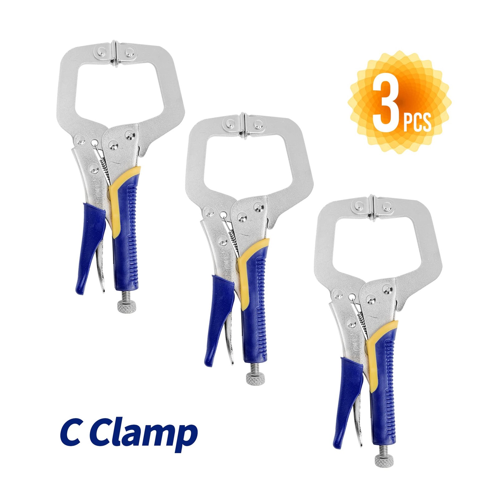 3pcs Grip Pliers C Shape, 15.24cm Grip Pliers Welding, Metal C Clamp for H…