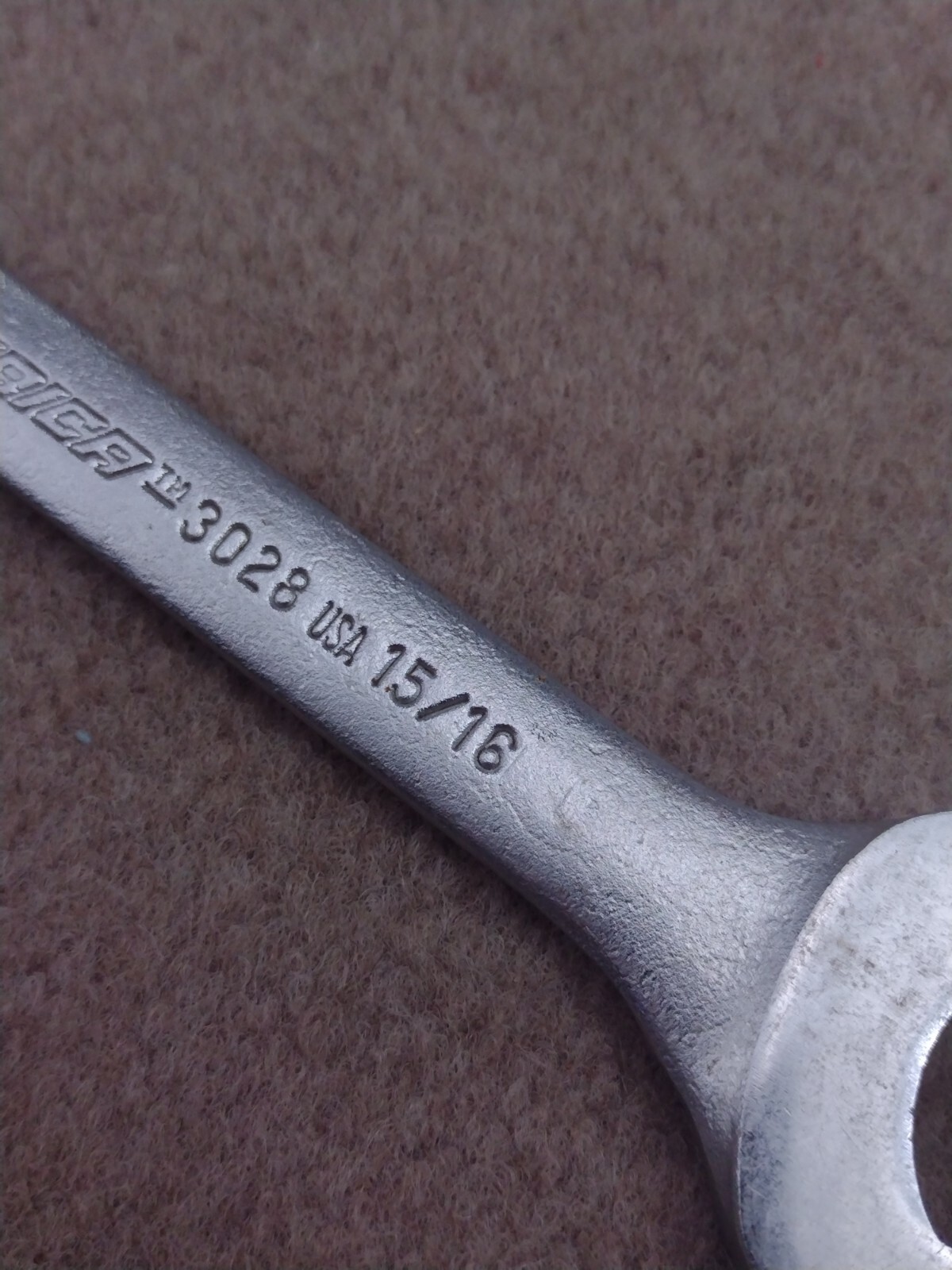 Vintage USA ProAmerica 7/8″ x 15/16″ Double Open End Wrench Chrome SAE Standard
