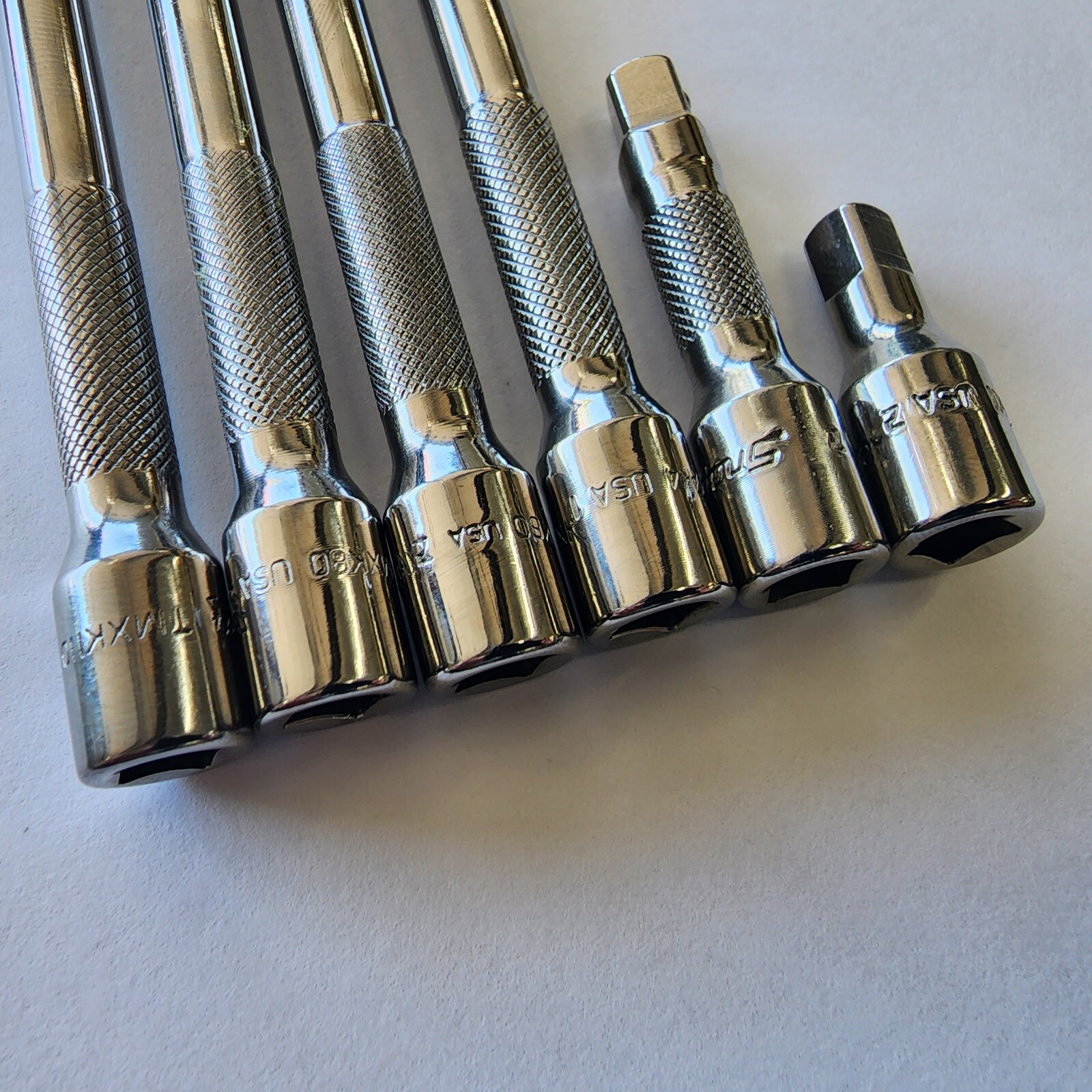Snap-on Tools USA NEW 6pc 1/4″ Drive Knurled Chrome Socket Extension Set 106BTMX