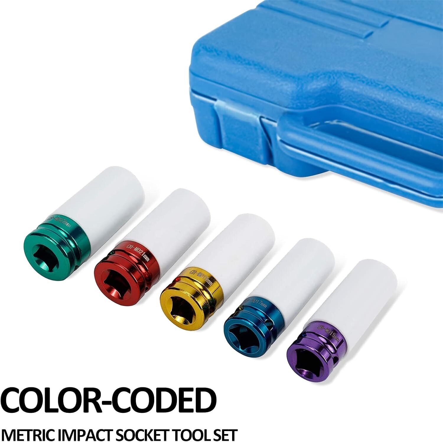5Pcs 1/2″ Drive Thin Deep Wall Lug Nut Impact Socket Set Premium Wheel Protector