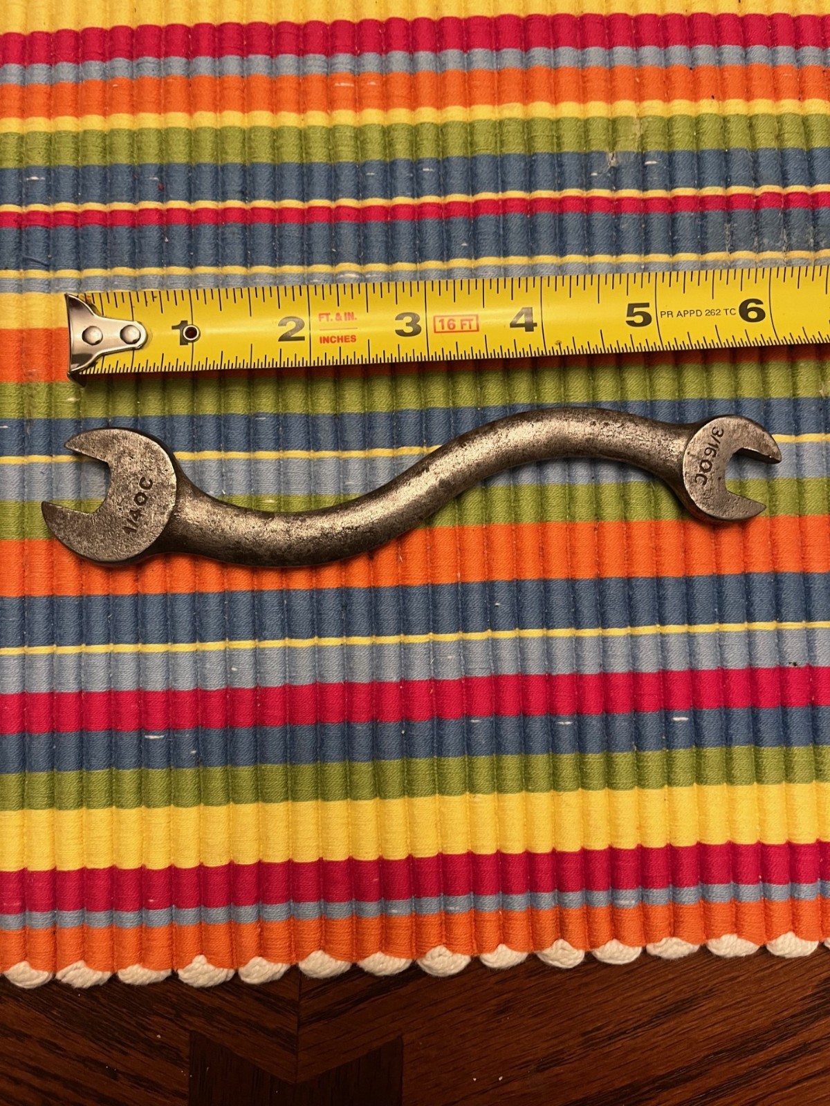 Vintage Billings & Spencer Co. Open End S-Curved Wrench # 2000 1/4OC X 3/16OC