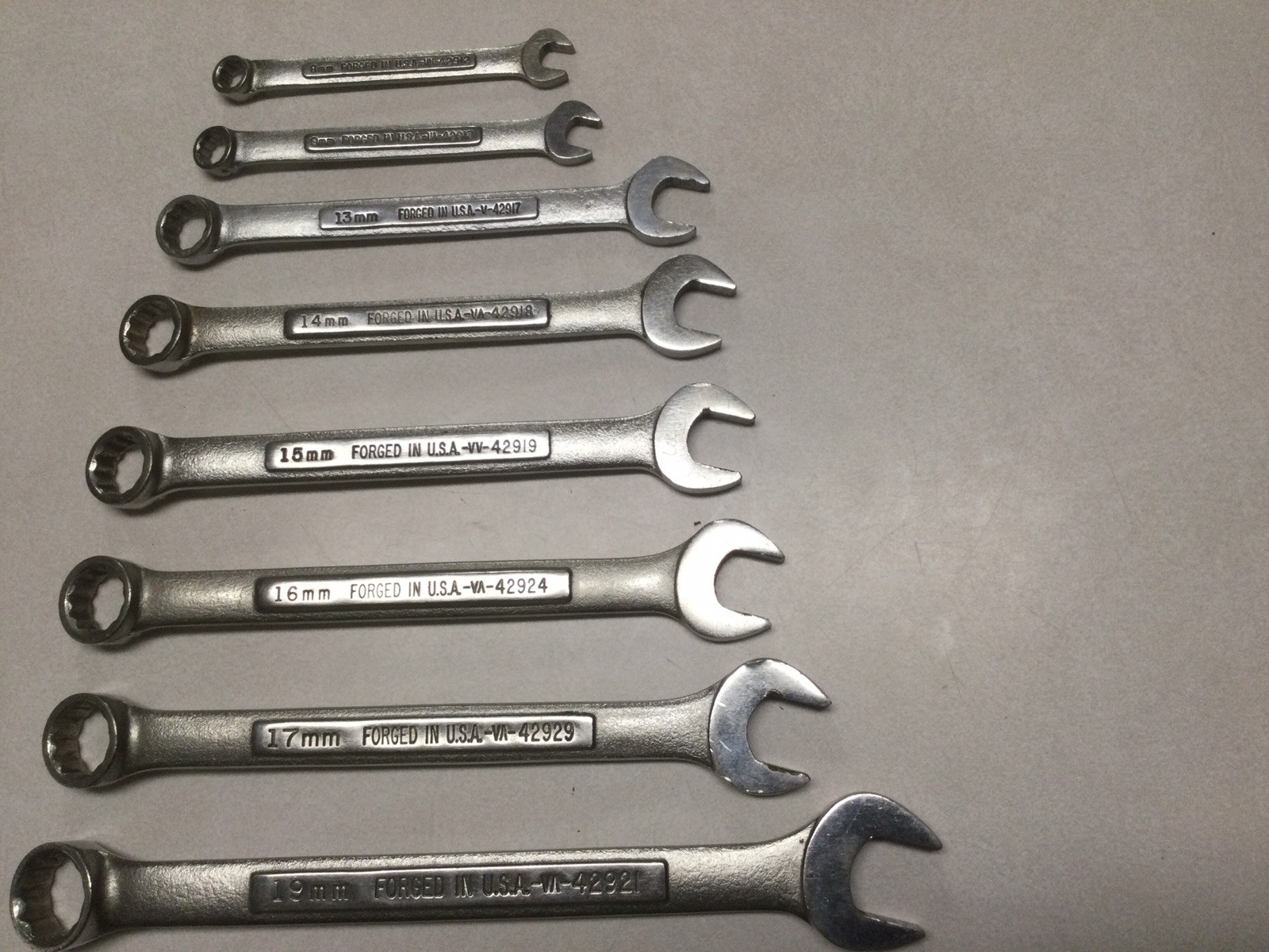 9 – Vintage Craftsman Open/Box End 12 Point Metric Wrenches 8mm-21mm Made USA