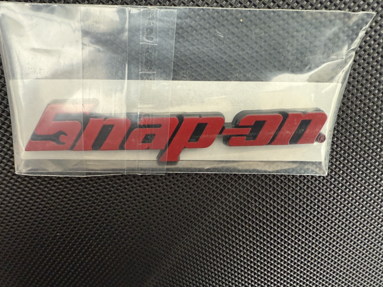 New Snap On LOGO 8” RED METAL Toolbox Roll Cab Badge Logo Emblem Sticker Decal