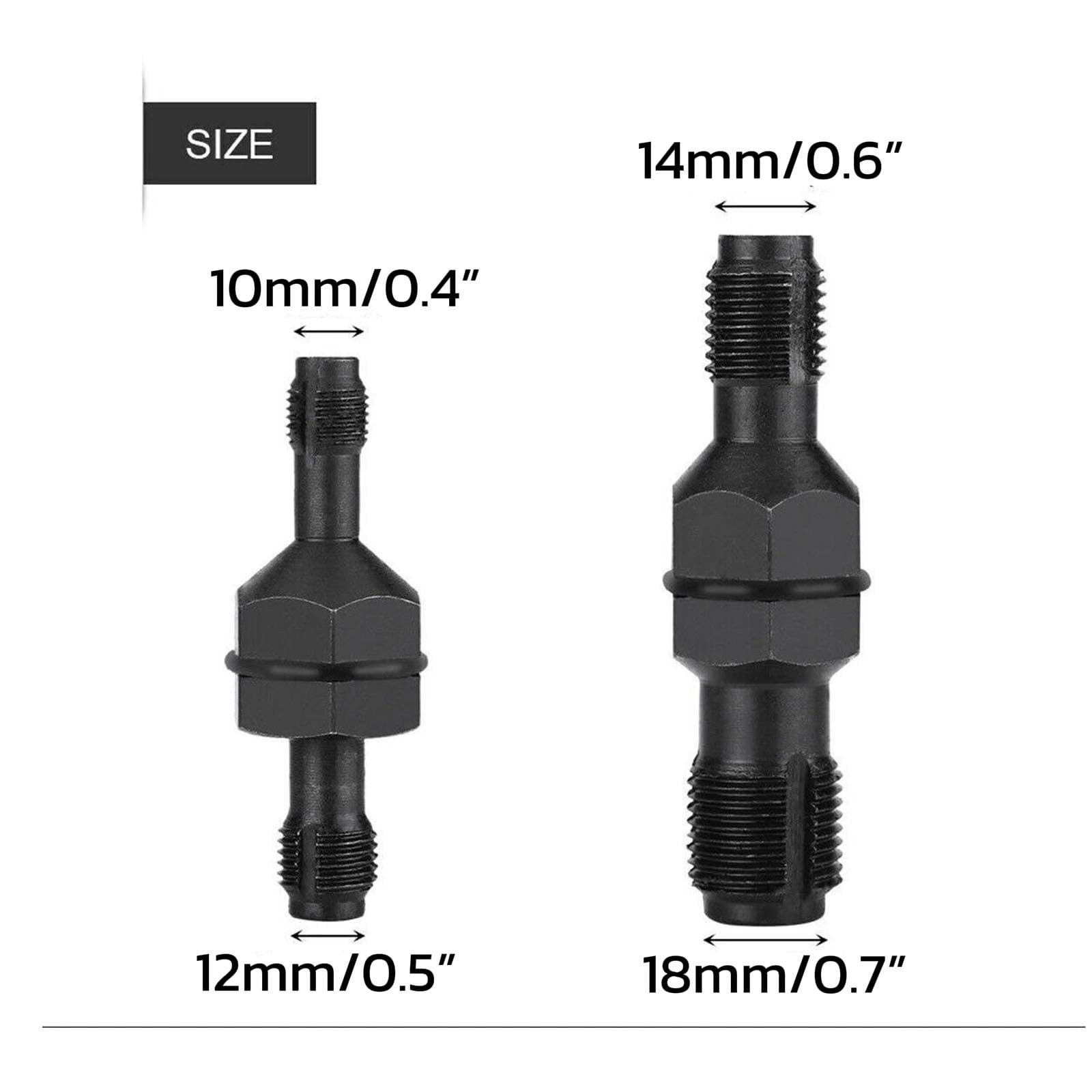 2 Pack Spark Plug Thread Chaser, Black Steel Automotive Tool with 13/16″ Hex…