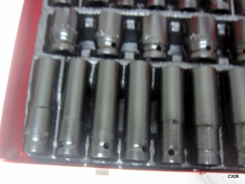 DAMAGED HINGE 35PCS 1/2″ Deep Impact Socket Set 6 Point Metric Tools 8-32mm