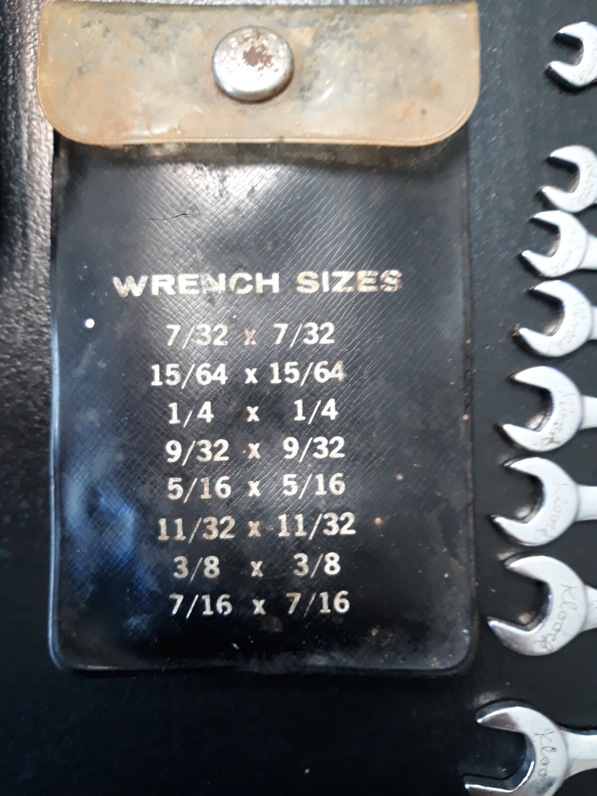 Vintage CRAFTSMAN  8-pc. OPEN END IGNITION WRENCH SET, 9-4306, USA -V- series