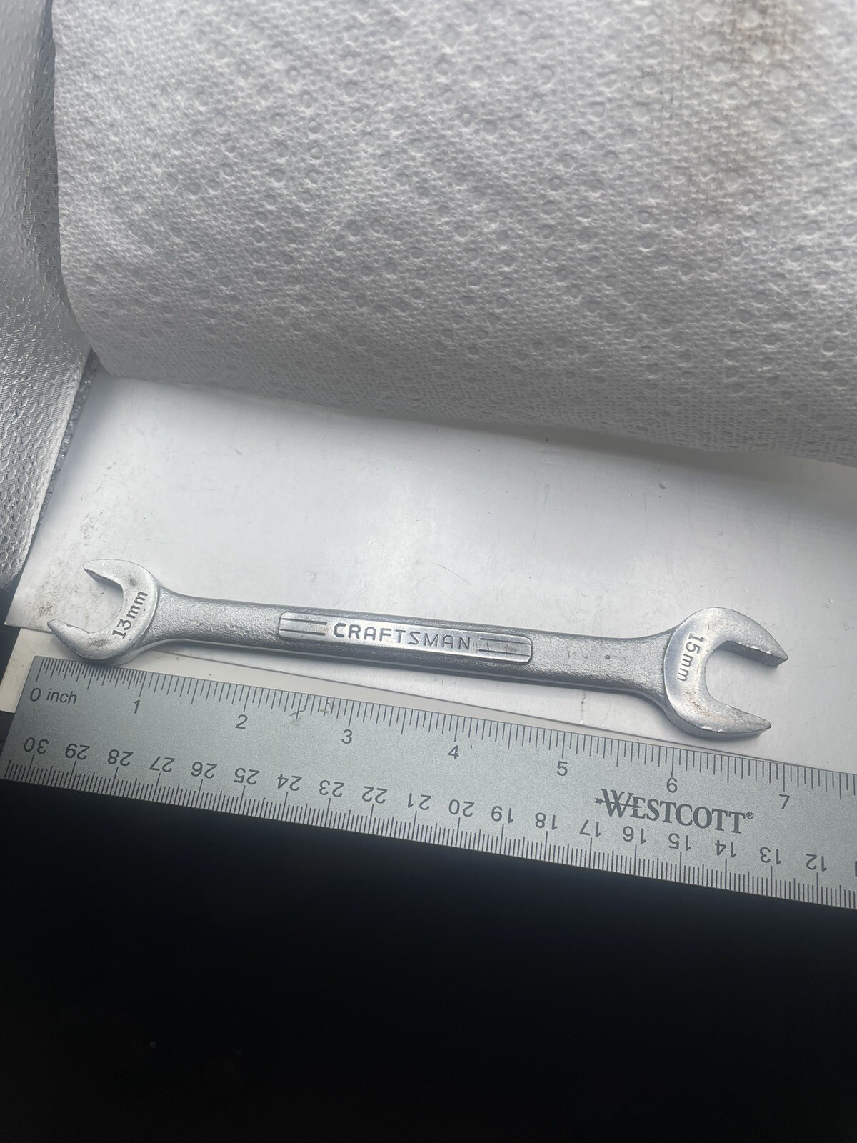 Vintage Craftsman 13mm x 15mm Open End Wrench Metric 44507 -VV- USA