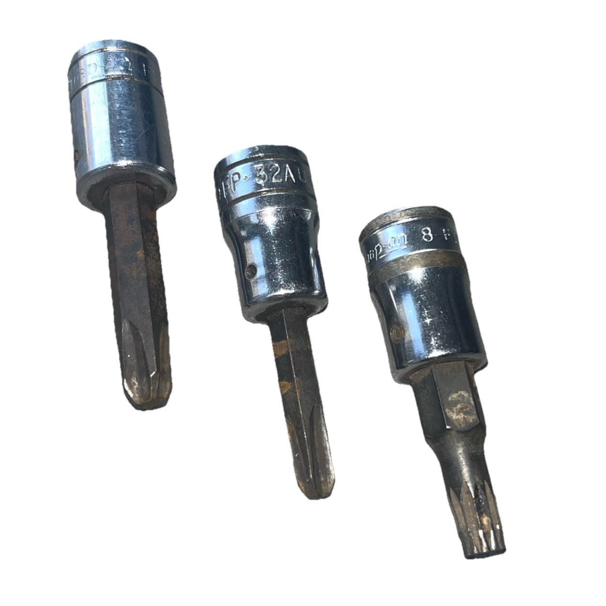 Snap On 3/8″ Drive 3pc Screwdriver Socket Driver Set F62 FP42B, FP32A, FTSM8B