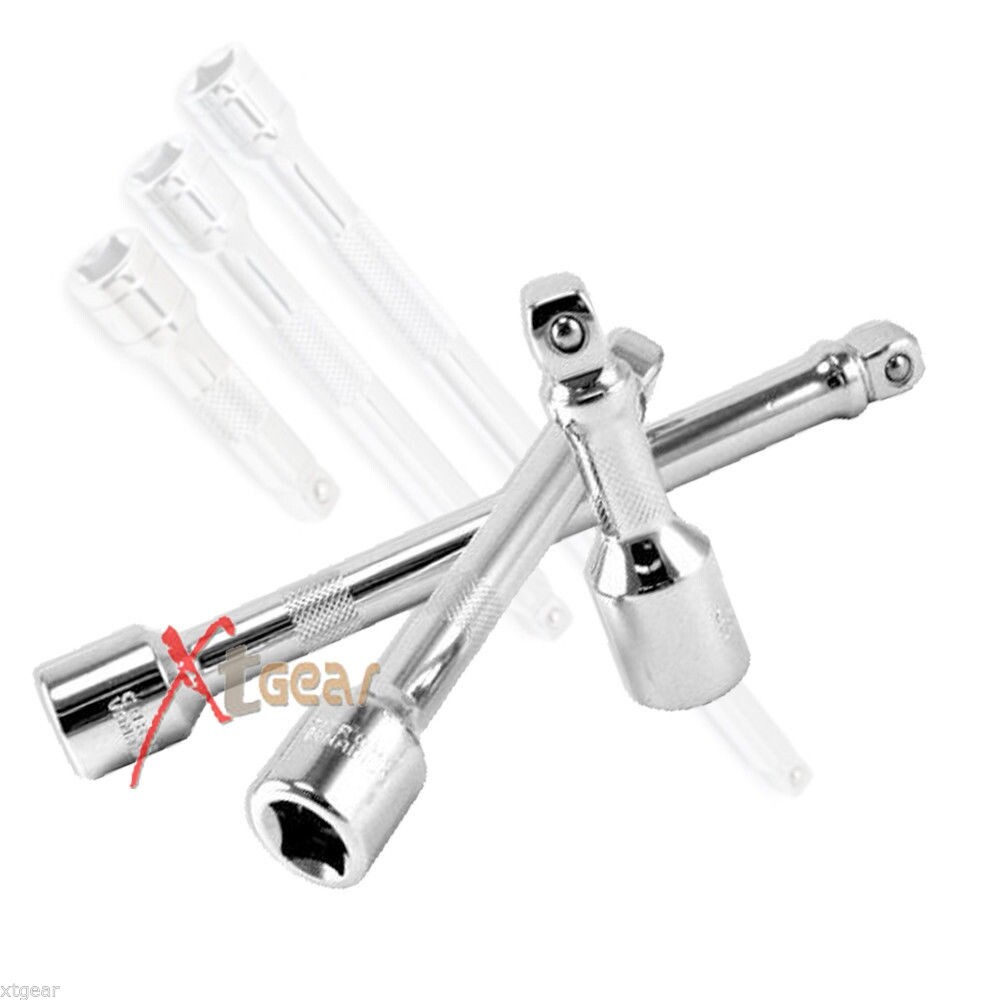 3PC 3/8″ Dr Wobble Chrome Vanadium Steel Extension Bar Set 3″ 6″ 8″ Drop Forged