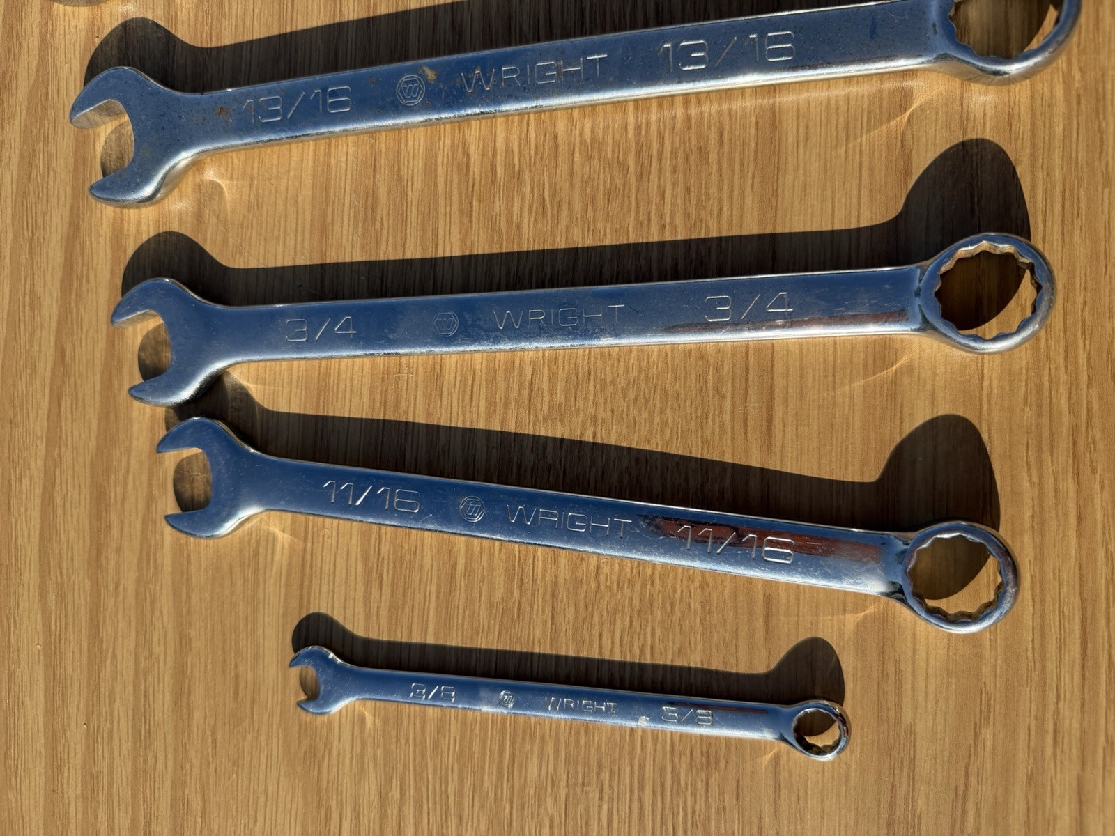 Wright Tools SAE 1” Wrench Set Combo Open Box Lot USA 12 Point 7 pcs
