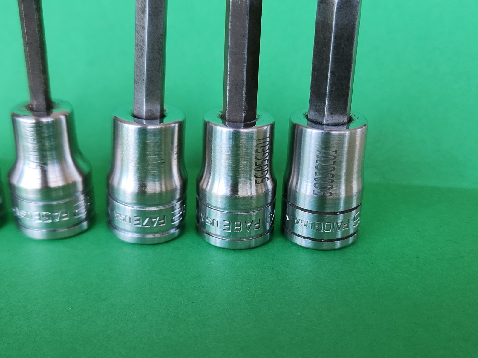 Snap On 6 Pc 3/8” Drive SAE Hex Socket Drivers 1/8” – 5/16” 208EFAY (missing 2)