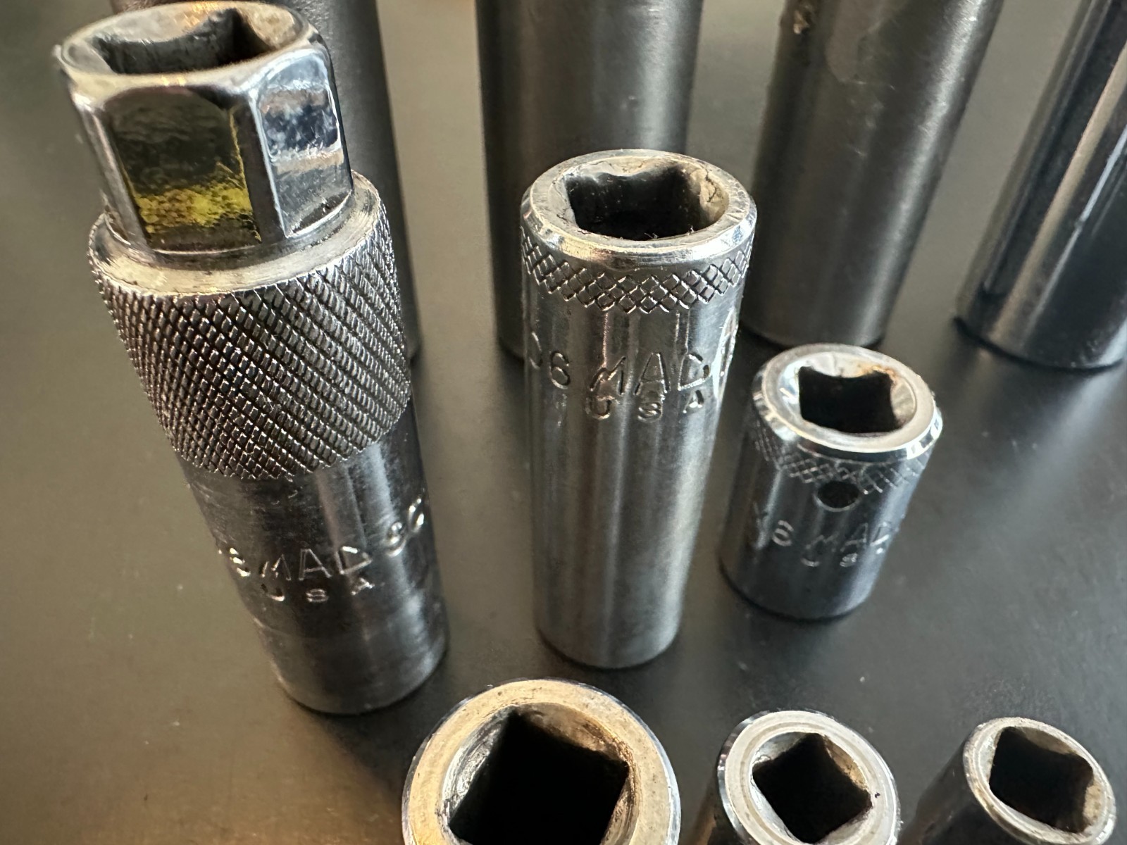MAC Tools 3x 1/2″ Deep Impact Sockets 6 Point & 3/8″ & 1/4″ Drives LOT of 10
