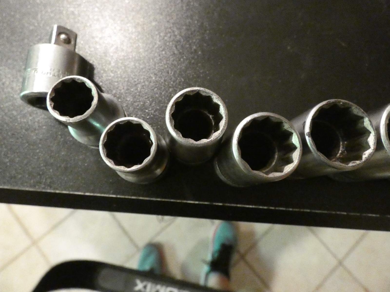 Indestro Super USA 10 pc. 1/2dr. 12pt. Socket Set 7/16-1″ + 1/2 to 3/8 adapter