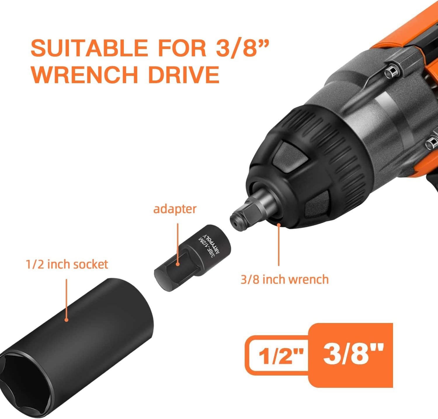Professional 6-Point SAE Deep Impact Socket Set