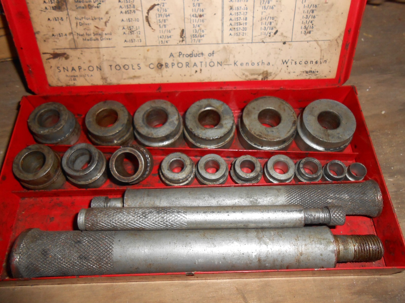 snap on/mac tools lg.& small bushing driver sets