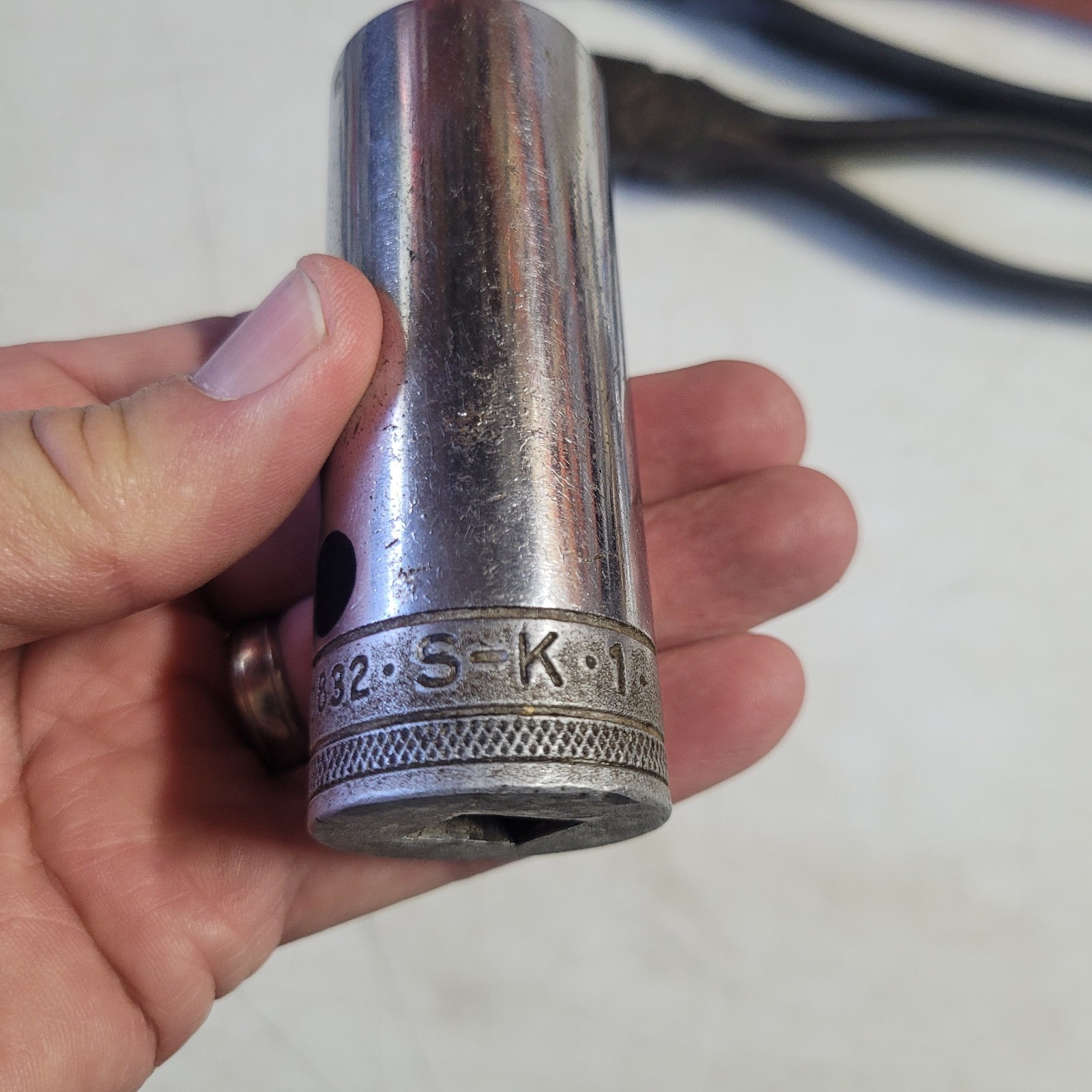 Vintage S-K Tools 1/2″ Drive Deep Sockets 12 pt 40820 5/8″ 40828 7/8″ 40832 1″
