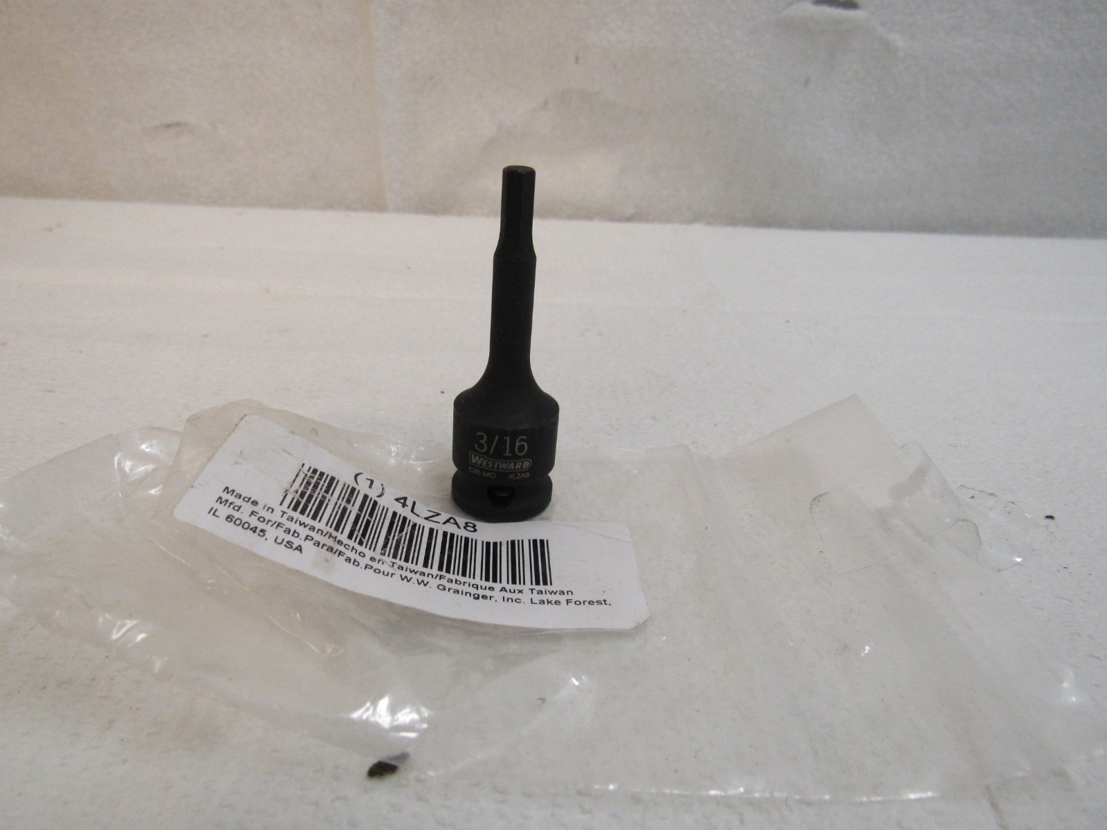 Westward 3/8″ Drive Impact Socket Bit 3/16″ Hex 4LZA8