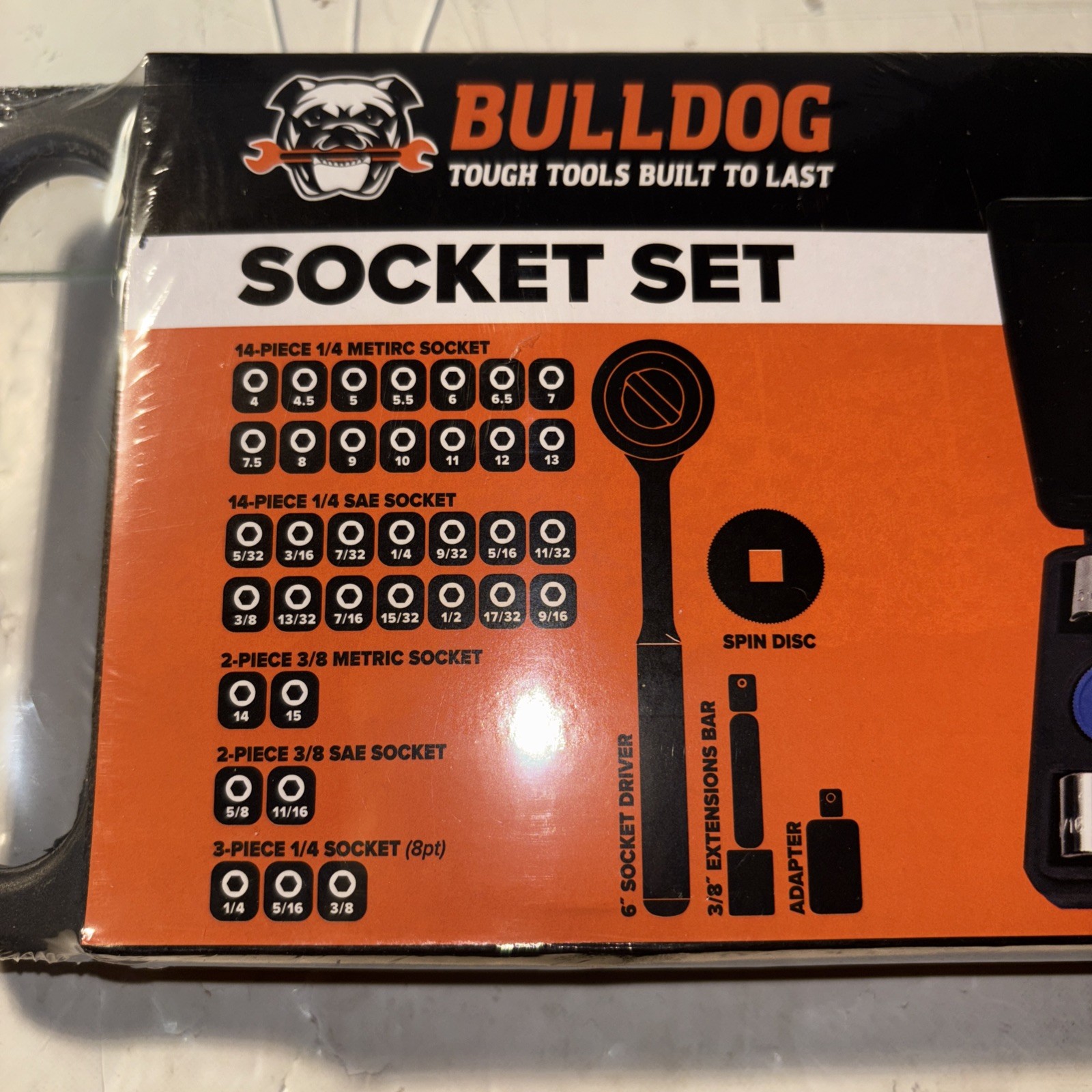 Socket Set Built To Last 40 Piece Bull Dog Brand New Sealed