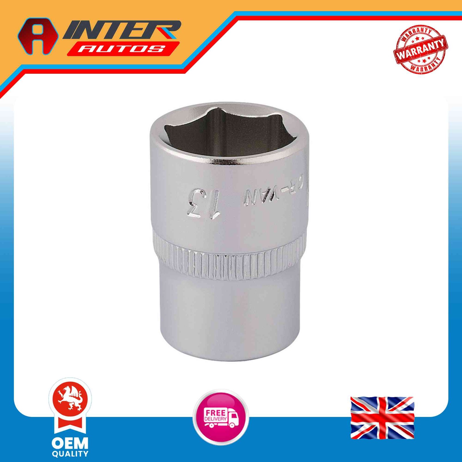 Draper Elora Hexagon Socket, 1-4″ Sq. Dr., 13mm 11102