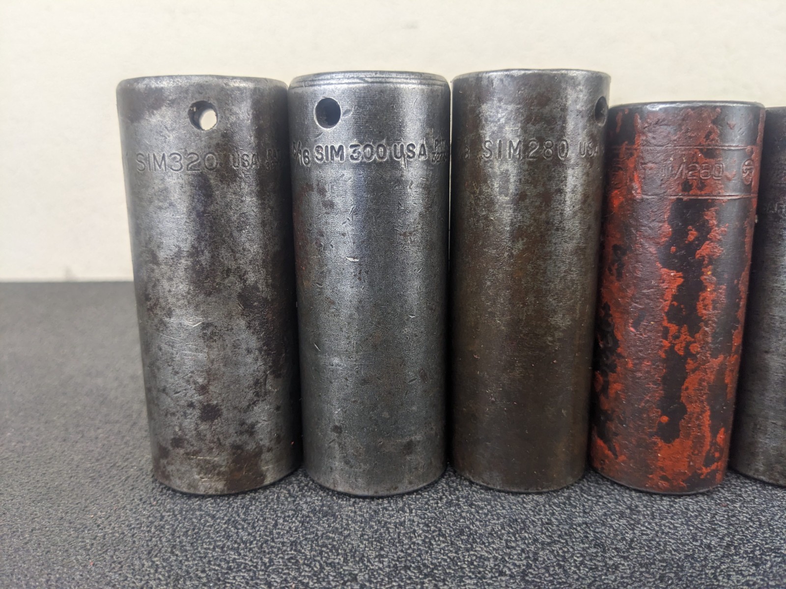 #bm563 Snap On Tools 309SIMYA 1/2″ Drive 9pc SAE Deep 6 Point Impact Socket Set