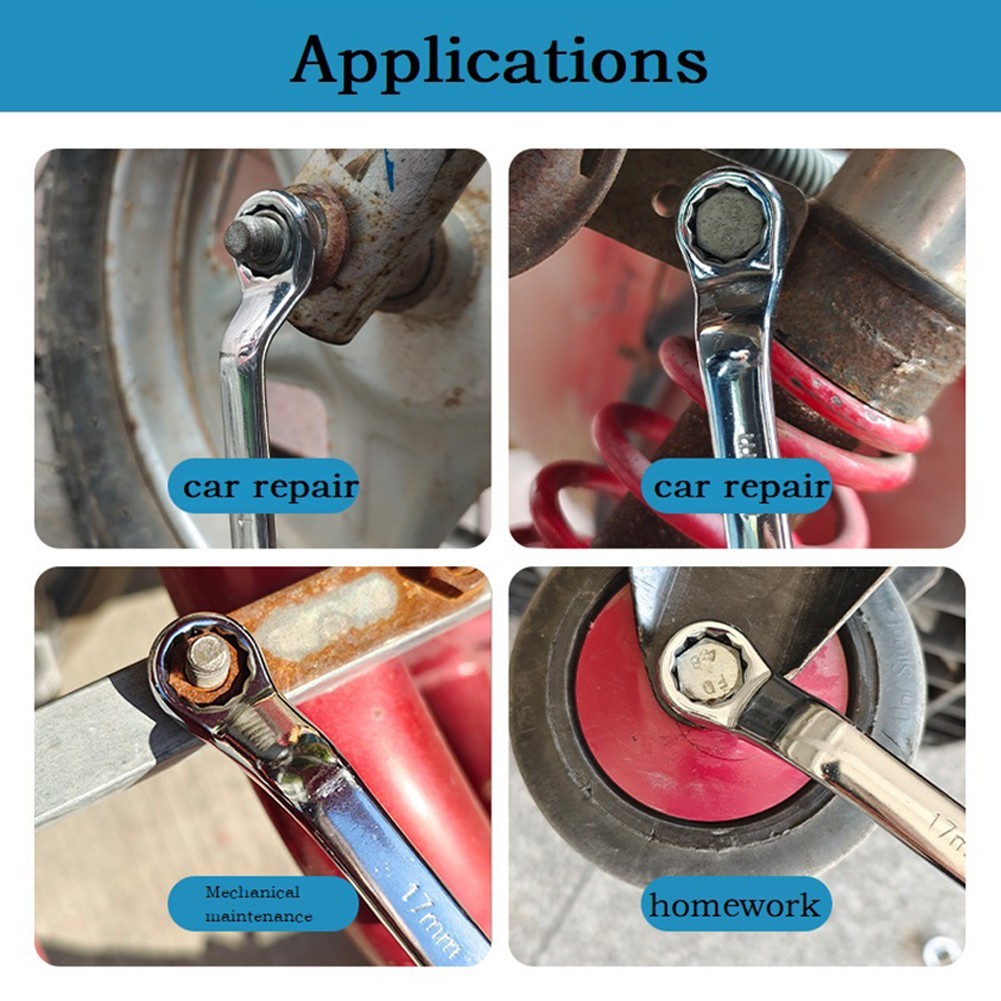 Offset Box End Wrench Spanners Carbon Steel Metric 45-Degree Long Double Ring