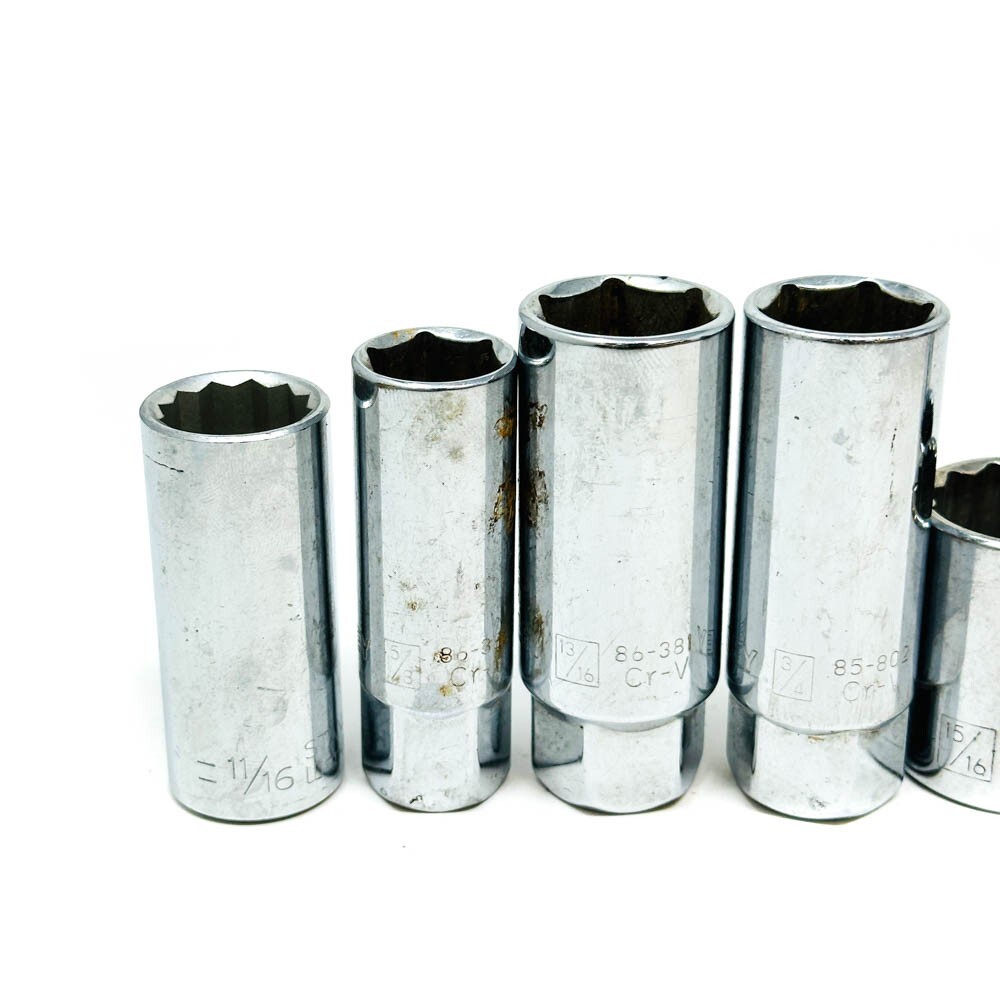 Stanley 86-461, 86-381 SAE 6, 12 Pt 1/2 and 3/8 in Drive, Mixed Socket Set 10Pcs