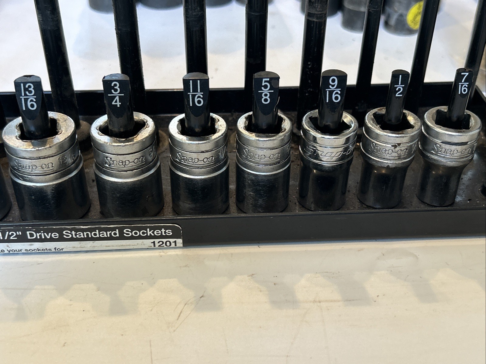 Snap-On 313TWYA 12pc SAE 1/2″ Drive Shallow 6pt Socket Set 1-1/8″ – 7/16″