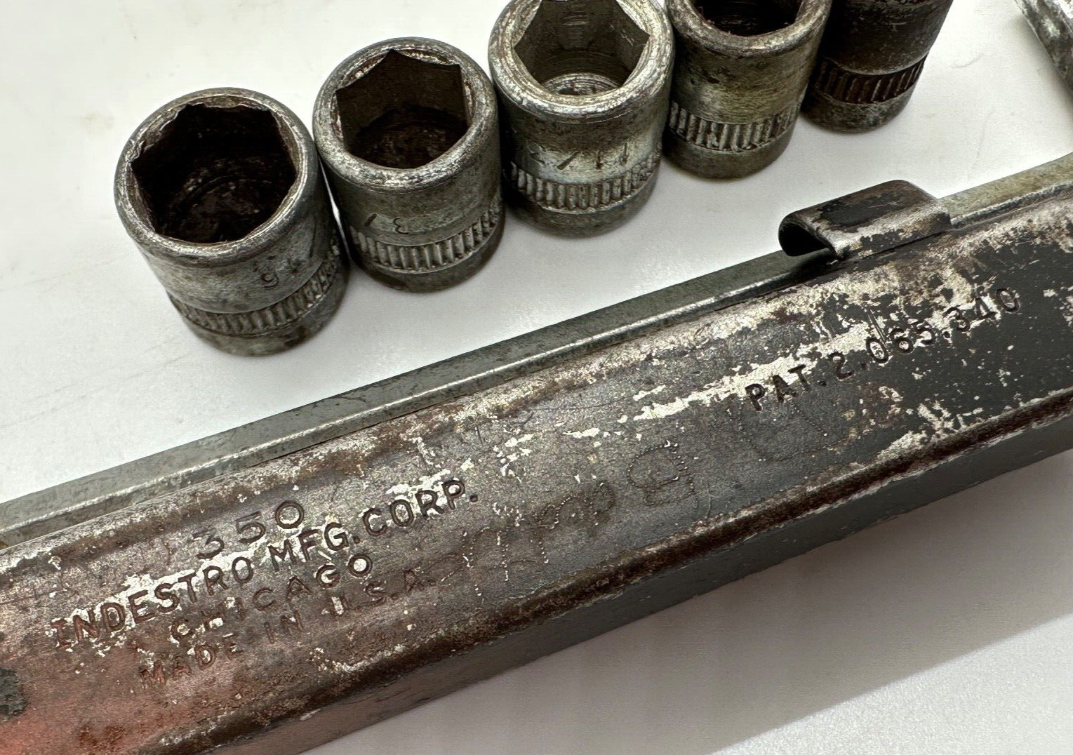 🇺🇸 Indestro Tools 1/4″- 7/16″ HEX DRIVE Socket Set 6 & 4 PT Plug lot Case SAE