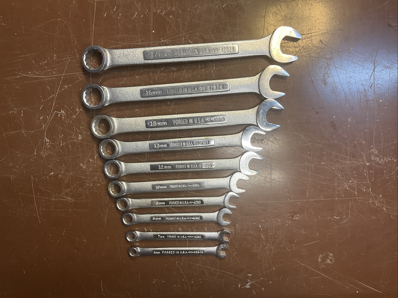 Craftsman USA -VV- Series 10PC Metric Combination Wrench Set 6mm-17mm