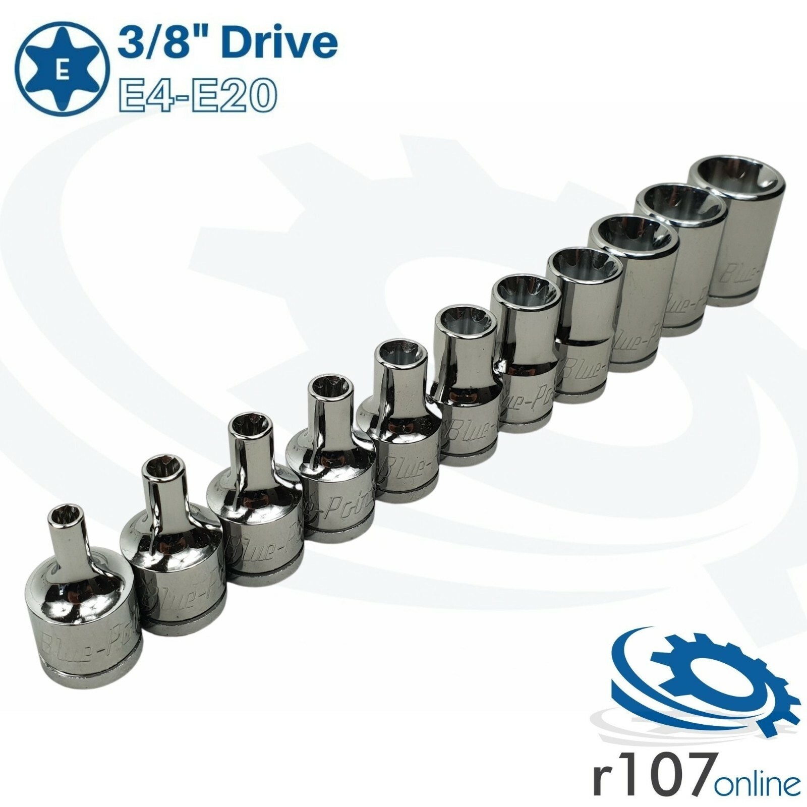 Blue Point 3/8″ Female E Torx Socket Set E4-E20 – As sold by Snap On