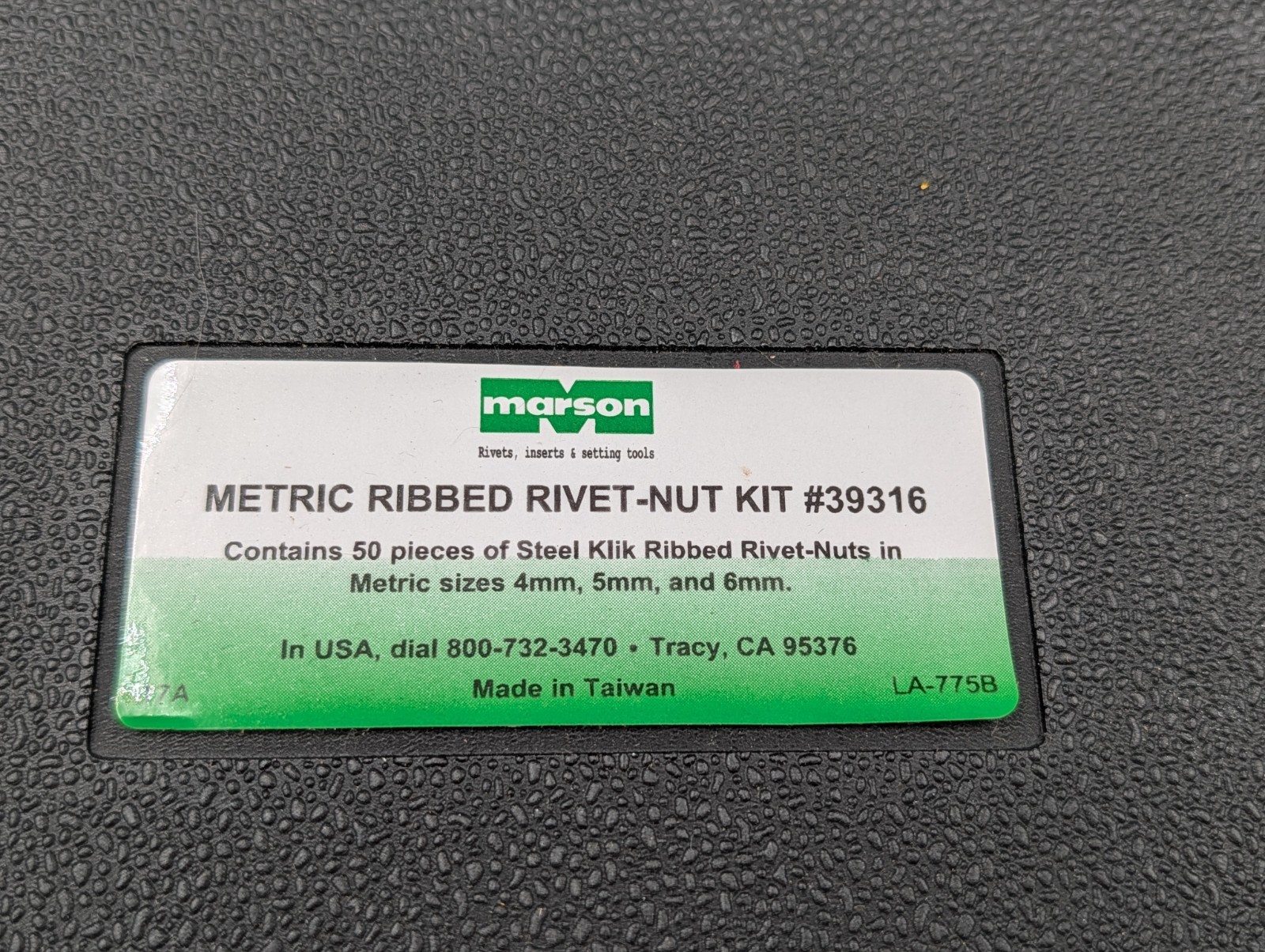 Marson Metric Ribbed Rivet Nut Kits M39316 – USED ONCE – FREE SHIPPING