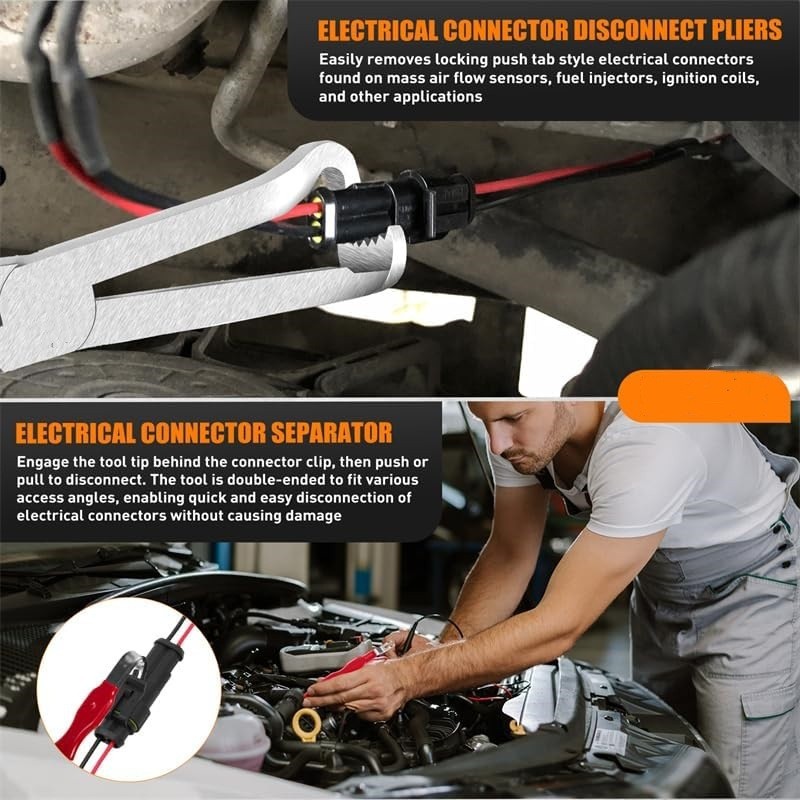 Electrical Disconnect Pliers Set, 2Pc Wire Connector Removal Tool for Car Repair