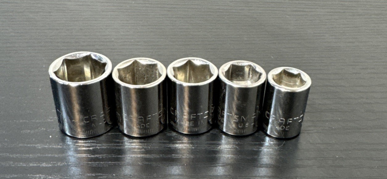 Craftsman 3/8″ Drive 6 Point Shallow Socket Metric 17mm,15mm,14mm, 13mm,11mm
