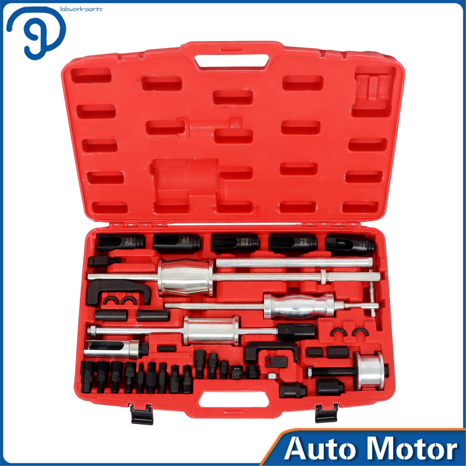 40 Pcs Diesel Injector Remover Slide Hammer Puller Extractor Kit Complete Tool