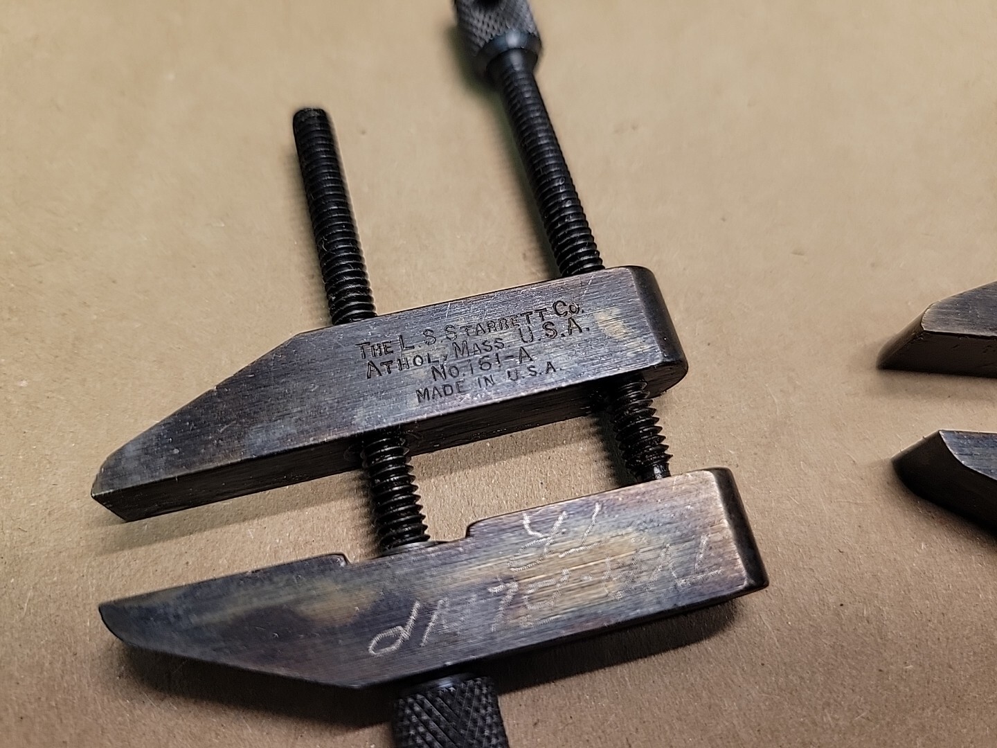 L. S. Starrett Machinist Parallel Clamp Set No. 161-A (2 Clamps) NOS w Marks