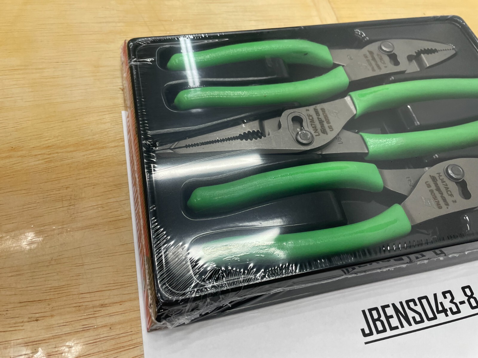 Snap-on Tools USA NEW GREEN 3pc Soft Grip Slip Joint Pliers Lot Set PL347ACFG