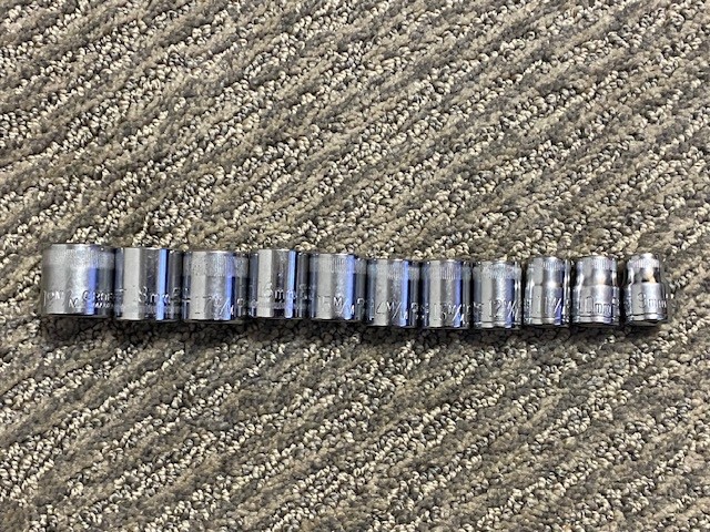 Vintage Craftsman 11 Pc Metric Socket Set 3/8″ Dr 12 Pt 9MM Thru 19MM VV & V Ser