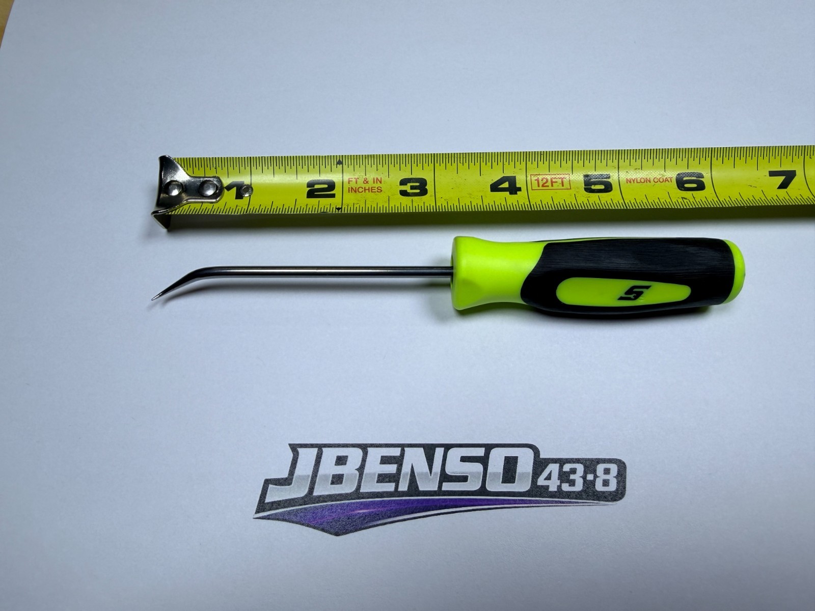 Snap-on Tools USA NEW HI-VIZ 6″ Mini Soft Grip Short 45° Tip Pick SG3ASH45CHV