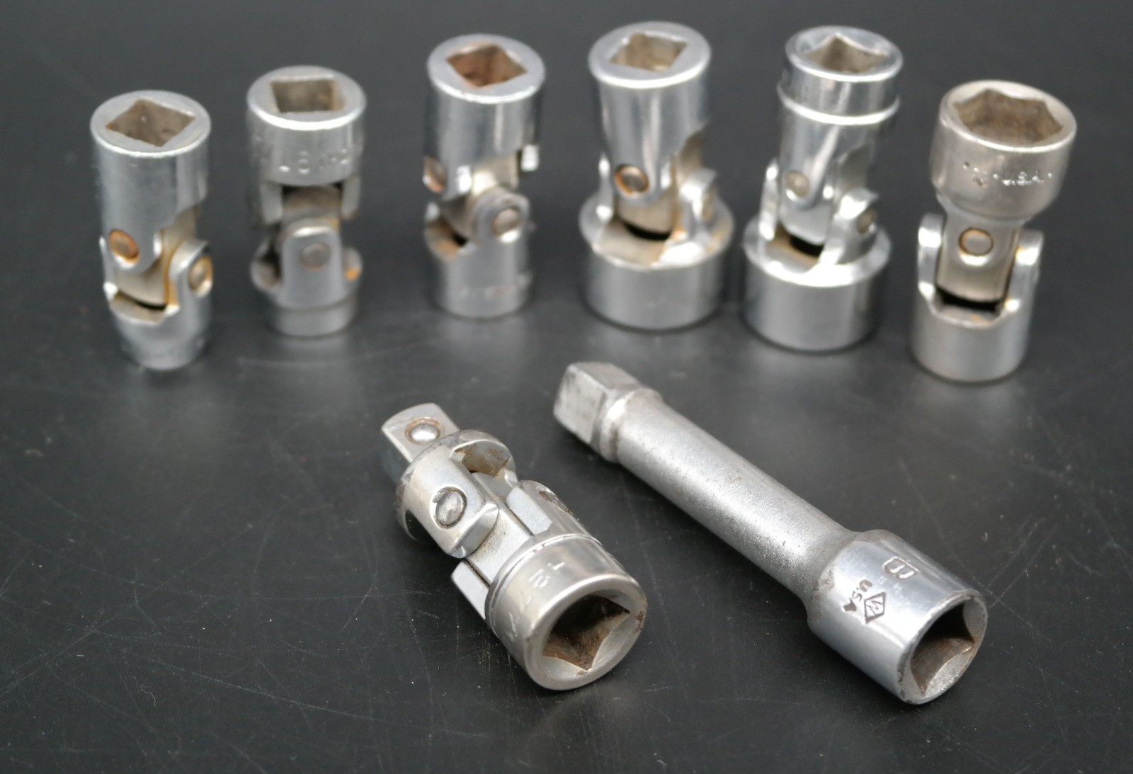 Handy and Useful Lot of Swivel Sockets, 1 Universal Joint, 1 Drive Extension