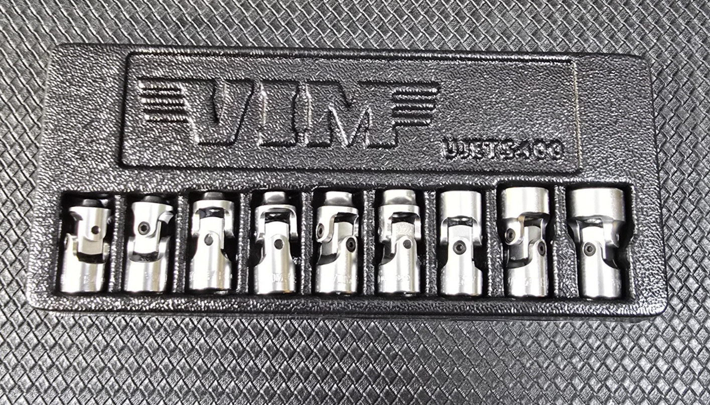 9 PC. 1/4’’ DR. STUBBY UNIVERAL JOINT E-TORX SOCKET VIM-UJETS400