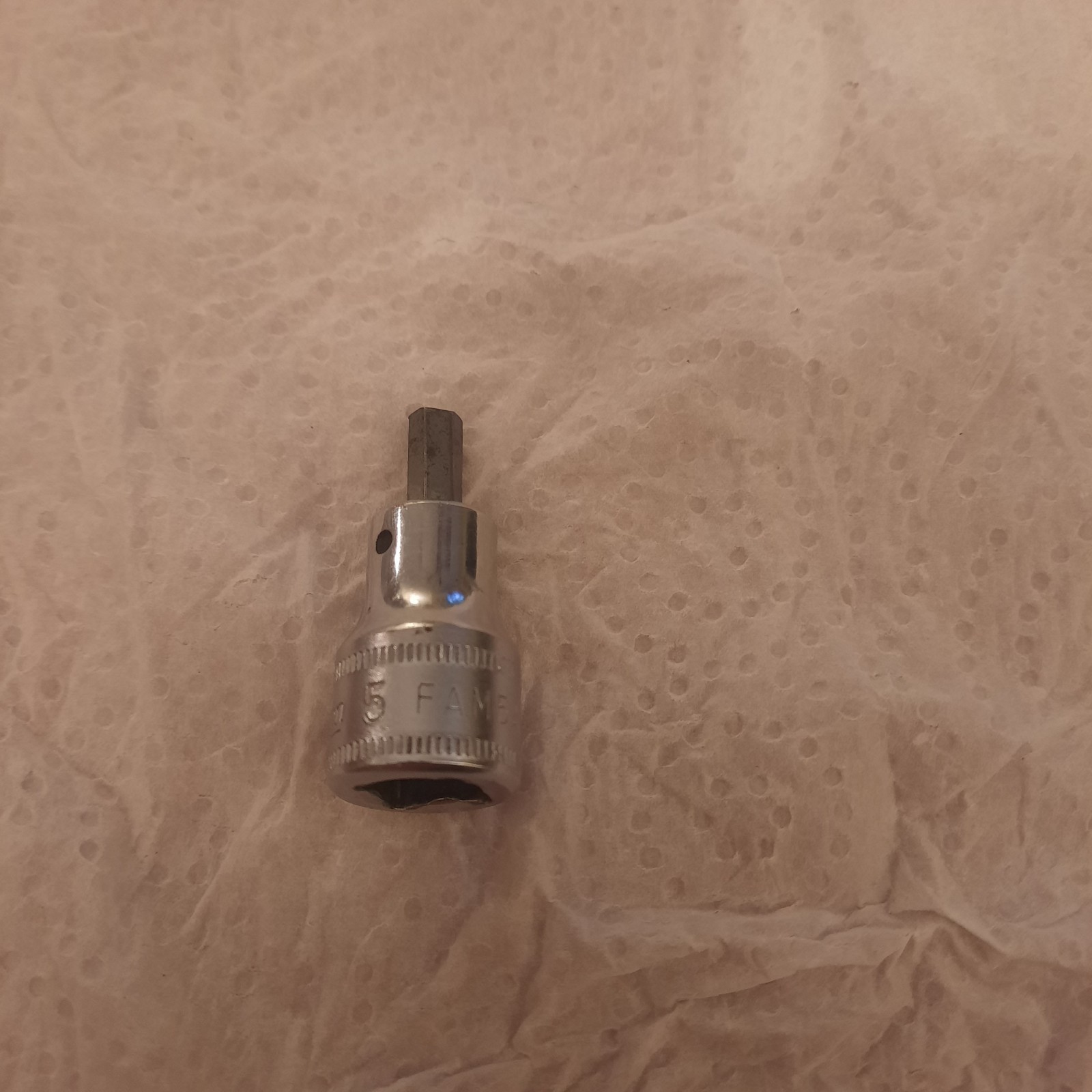 Snap-On Tools Metric 3/8″ drive 5mm Standard Hex Bit Socket FAM5A. USA.
