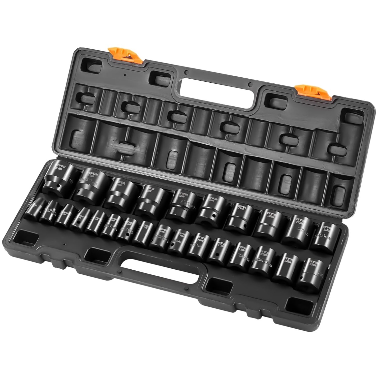 Impact Socket Set 1/2″ Drive 26pc Metric CR-V Steel